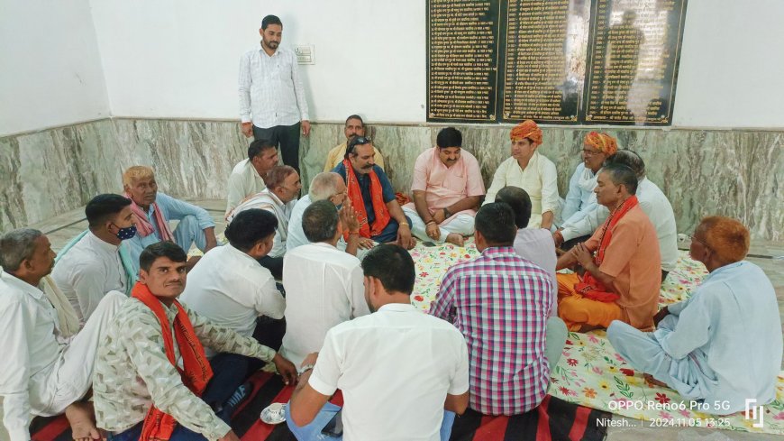 भाजपा प्रदेश महामंत्री वासुदेव चावंला का  नौगांवा में खटीक समाज ने किया स्वागत सम्मान