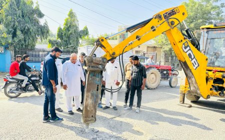 सरगम टॉकीज से घाटी चौराहा तक सड़क निर्माण का कार्य हुआ शुरू