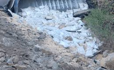 30 फीट गहरी खाई में गिरा राशन से भरा ट्रक, 3 लोगों की मौत: तीन घायल