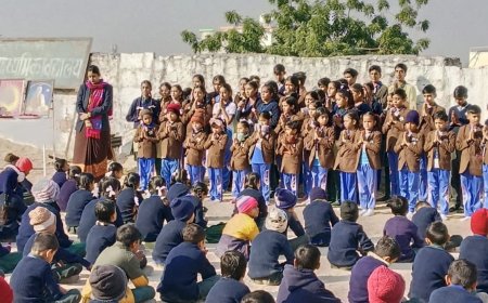 महर्षि जनार्दन गिरी पुष्टिकर माध्यमिक विद्यालय नागौर में मनाई गीता जयंती: बच्चों ने सुनाए गीता अध्याय