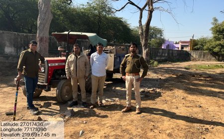 अवैध खनन के विरुद्ध कार्रवाई :टैक्टर ट्राली को किया जप्त