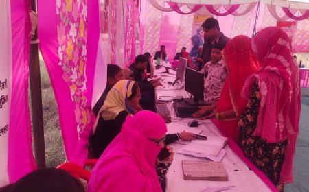 आयुष्मान आरोग्य शिविर का कस्बा अलावड़ा में हुआ आयोजन:शिविर में 425 मरीज हुए लाभान्वित