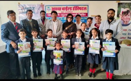 बच्चों के स्वास्थ्य का हुआ परीक्षण ,डॉक्टरों ने की छोटे-छोटे बच्चों की निशुल्क जांच