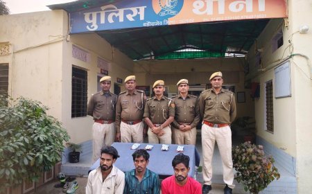 बडौदामेव पुलिस ने सुने मकान में चोरी के मामले का किया खुलासा,3 शातिर आरोपी गिरफ्तार नाबालिक निरुद्ध