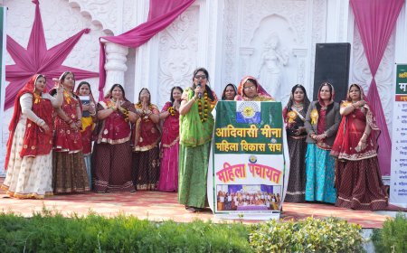 मीणा समाज की महिला पंचायत में सामाजिक सुधार के कई फैसले लिए,सैकड़ों महिलाएं पारम्परिक वेशभूषा में लोकगीत गाते हुए पंचायत में पहुँची