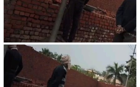 सरकारी अस्पताल के सामने खाली पड़ी बेसकीमती सरकारी जमीन पर कब्जा: रातो रात दुकानों के लिए शुरू किए गए पक्के निर्माण कार्य