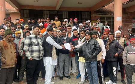 क्षेत्र की समस्याओं और विकास के लिए तहसीलदार को मुख्यमंत्री  के नाम सौंपा ज्ञापन