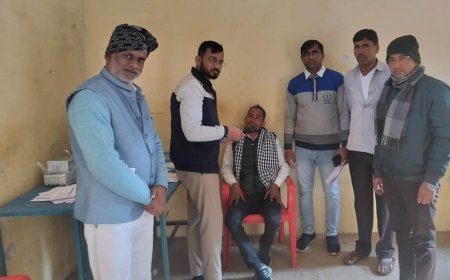 महाशय किसनलाल की पुण्यतिथि पर लगा निःशुल्क नेत्र जांच शिविर