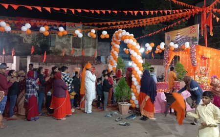 राम मंदिर प्राण प्रतिष्ठा की पहली वर्षगांठ मनाई:हनुमान चालीसा पाठ और हलवे के प्रसाद का आयोजन