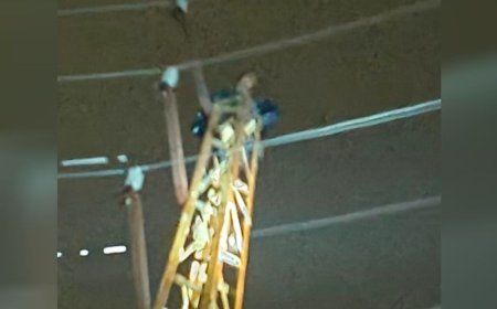 दो लड़कियां हाईटेंशन टावर पर चढ़ीं:पुलिस ने नीचे लगाया जाल,कुण्डेरा  बिजली बंद कराने से अधेरे में डूबा