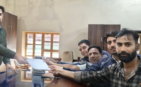 नांगल में वार्डों का परिसीमन में छोटे वार्ड बनाने के लिए उपखंड कार्यालय पर  जिला कलेक्टर के नाम सौपा ज्ञापन