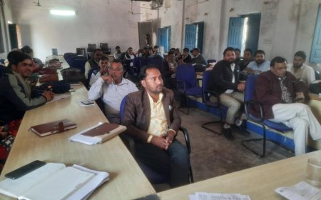 रैणी विकास अधिकारी  ने मासिक समीक्षा बैठक ली:अनेक जनहित योजनाओ की दी जानकारी