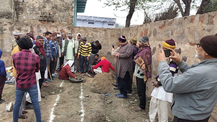 शिव मंदिर के निर्माण को लेकर हुआ भूमि पूजन