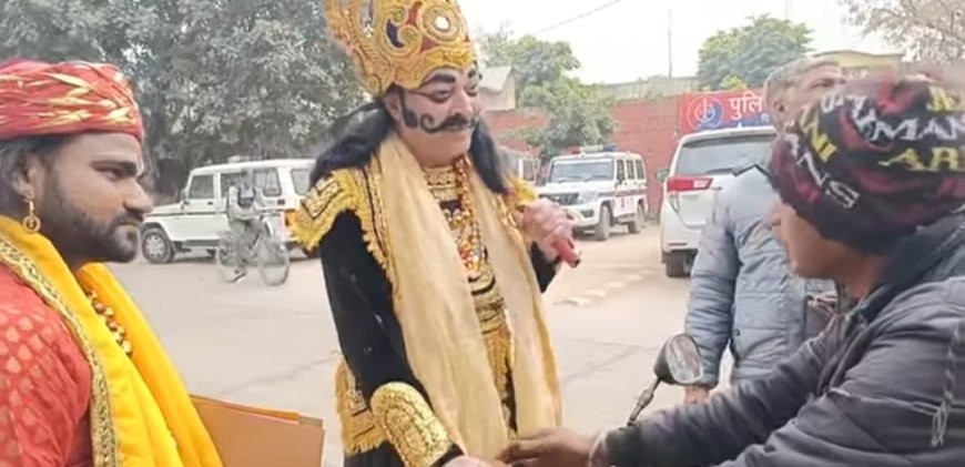 वैर की सड़कों पर लोगों को जागरूक करने के लिए घूम रहे है यमराज