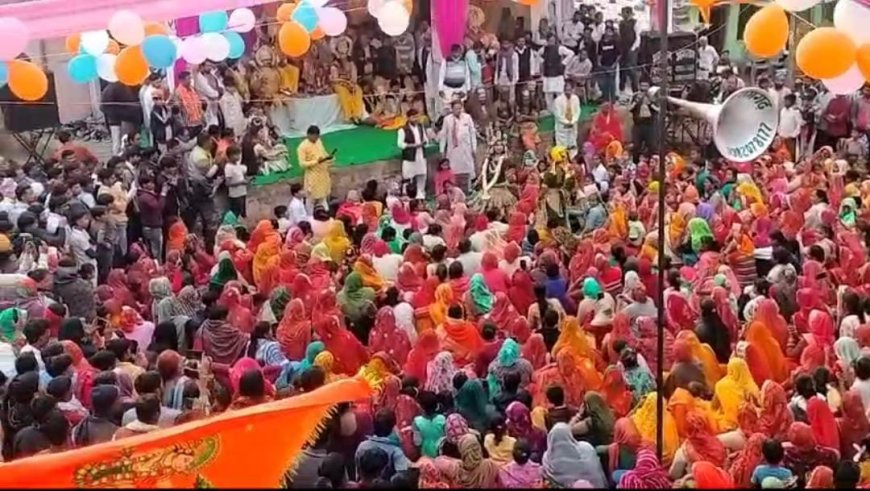 अयोध्या में राम मंदिर के 1 वर्ष पूर्ण होने पर रामगढ़ में निकाली शोभायात्रा: जय श्री राम के जयकारों से गूंजा रामगढ़ कस्बा