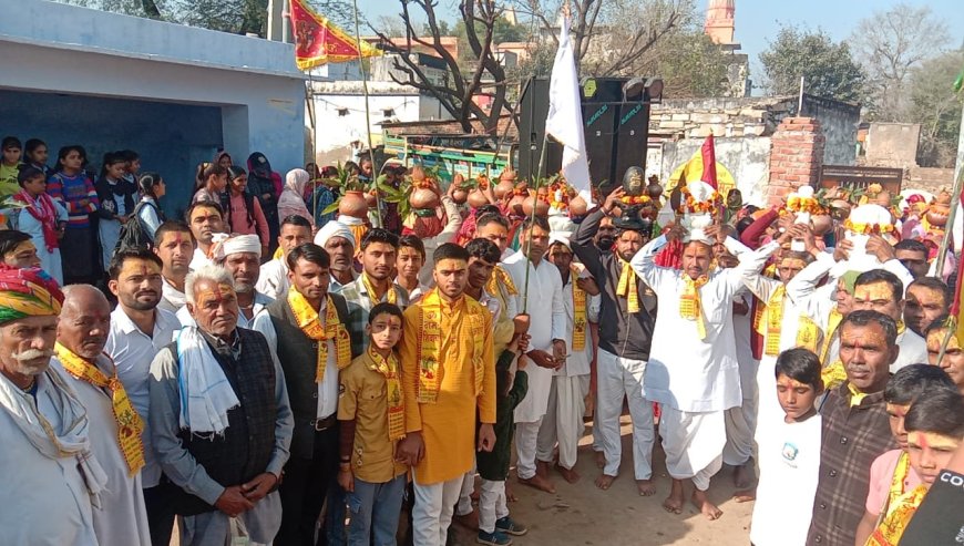 डुंगरी वाला बास में कलश यात्रा से शिव पंचायत प्राण प्रतिष्ठा महोत्सव का आगाज