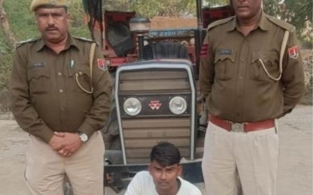 अवैध खनन कर मौरम ले जाते हुए ट्रैक्टर ट्राली को जप्त  कर चालक को किया गिरफ्तार