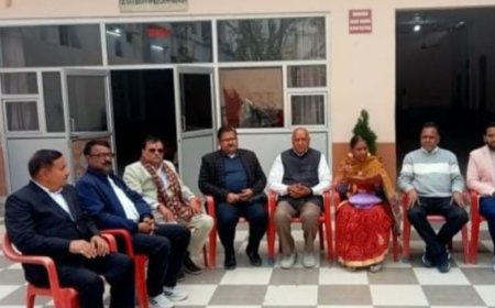 खैरथल-मातौर रोड परशुराम भवन में भगवान परशुराम की मूर्ति स्थापना से पूर्व हुआ भूमि पूजन