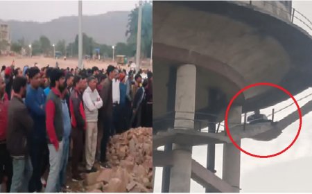 नीमराना ईओ की नियुक्ति का विरोध, टंकी पर चढ़ा प्रदर्शनकारी: एक घंटे तक समझाइश करते रहे अधिकारी, रद्द करना पड़ा प्रशासन को फैसला