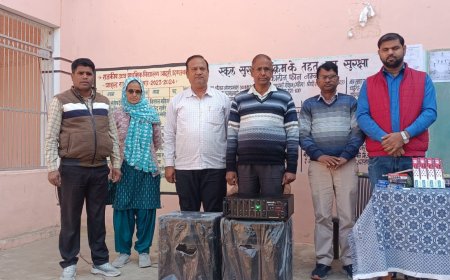 सेठ श्री सागरमल चौधरी राजकीय उच्च प्राथमिक विद्यालय में भामाशाह द्वारा साउंड सिस्टम किया भेंट