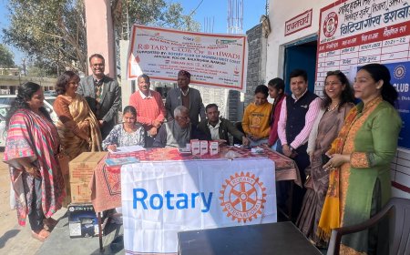 रोटरी क्लब भिवाड़ी द्वारा स्कूल में प्रिंटर इंस्टालेशन एवं एनीमिया जांच शिविर