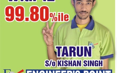 JEE मेंस में तरुण ने 99.80 पर्सेंटाइल प्राप्त कर जिला किया टॉप,  सफलता का कोई शॉर्टकट नहीं - आजाद चौधरी