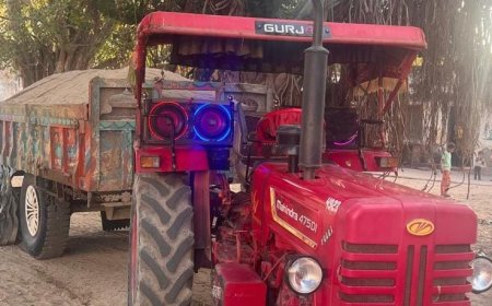अवैध बजरी परिवहन करते पाए जाने पर ट्रैक्टर जब्त
