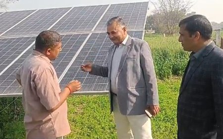 पीएम कुसुम योजनान्तर्गत अनुदान पर स्थापित सोलर पंप सेट का किया अवलोकन