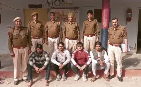 जयपुर नेशनल हाईवे एवं क्षेत्र में लूटपाट की बारदात करने की योजना बनाते हुए 4 बदमाशों को किया गिरफतार