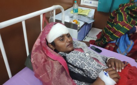 बाईकों की आपसी भिड़ंत में दंपती घायल रैफर