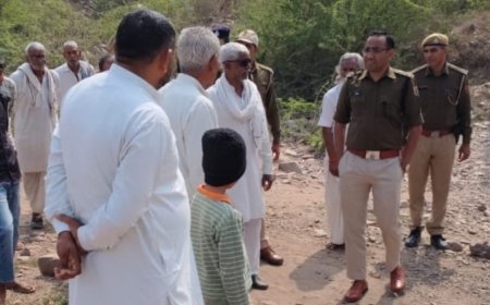 एसपी के दौरा से खनन माफिया, अपराधियो में मचा हडकंप अंजनी माता के दर्षन कर,नवीन चैकी की जगह का जायजा लिया