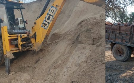 अवैध खनन पर पुलिस और खनिज विभाग की संयुक्त छापेमारी