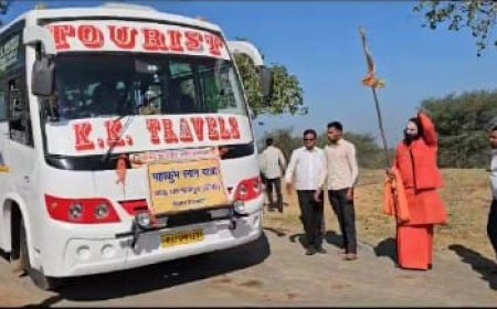 टोडी माधोपुरा बालाजी मंदिर से महाकुंभ स्नान के लिए श्रद्धालुओं की बस रवाना