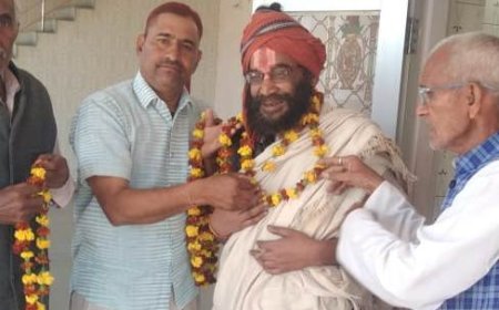 ,श्री श्री 108 श्री तुलसीदास जी महाराज भगेगा धाम का प्रयागराज से लौटने पर हुआ सम्मान