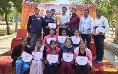नारायणपुर तहसील की बेटियों ने अलवर जिला स्तरीय खेल प्रतियोगिता में प्रथम स्थान प्राप्त कर लहराया परचम