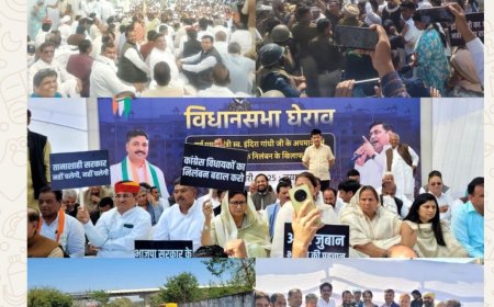 जिला अध्यक्ष के नेतृत्व में किया विधानसभा का घेराव