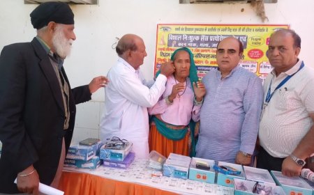 बल्लभग्राम शिविर में 455 मरीजों की आंखों की जांच, 110 मरीजों का होगा निःशुल्क ऑपरेशन