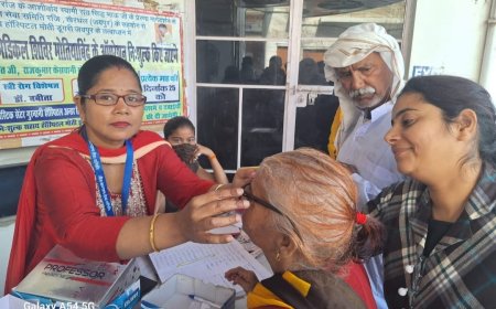 36 मरीजों का ऑपरेशन के लिए चयन,  निःशुल्क नेत्र जांच शिविर में 230 रोगियों का किया उपचार