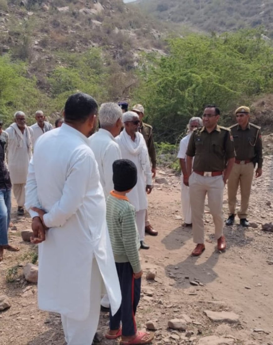 एसपी के दौरा से खनन माफिया, अपराधियो में मचा हडकंप अंजनी माता के दर्षन कर,नवीन चैकी की जगह का जायजा लिया