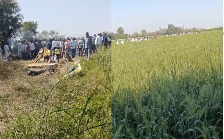 बाईक और कुत्ते को बचाने के प्रयास में पलटी कार।एक साथ चार शवों का दाह संस्कार पूरे गांव में गमगीन माहौल