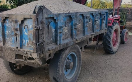 अवैध बजरी परिवहन में ट्राली ट्रैक्टर जब्त 