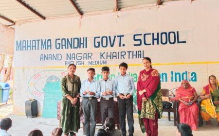 महात्मा गांधी विद्यालय आनन्द नगर खैरथल के तीन विद्यार्थियों का इस्पायर अवार्ड के लिए  चयन