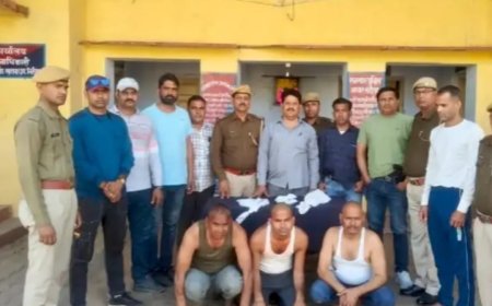 बयाना में एंटी गैगस्टर टास्क फोर्स की कार्यवाही: 3 बदमाश गिरफतार, 8 अवैध हथियार और कारतूस बरामद