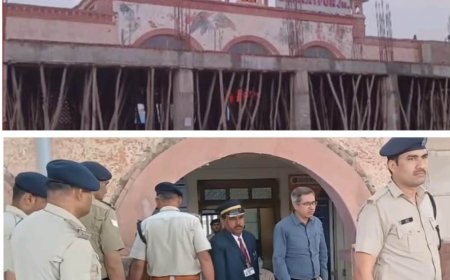 भरतपुर जंक्शन पर अमृत भारत योजना के तहत हो रहे निर्माण कार्यों का कोटा मंडल के डीआरएम ने किया निरीक्षण