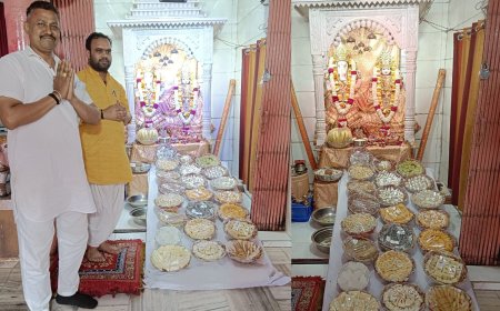 श्री चौथ विनायक मंदिर,महुवा में बैंड बाजो के साथ56 भोग प्रसादी झांकी का आयोजन