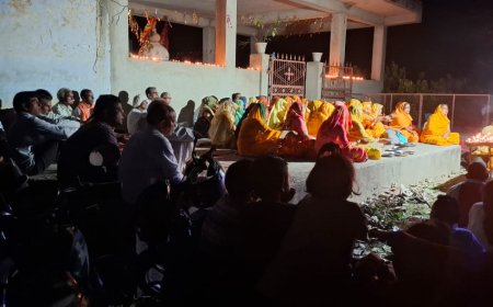 दिव्य ज्योति कलश का डांगरवाडा में मंगल प्रवेश होने पर क्षृद्वालुओं ने की पूजा अर्चना की जगह जगह किया स्वागत