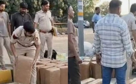 जयपुर नेशनल हाइवे पर ट्रक से 315 किलो गांजा जब्त, ट्रक चालक - खलासी गिरफ्तार