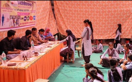 पीएम श्री स्वास्थ्य शिविर में 393 छात्राओ की हुई स्वास्थ्य जांच