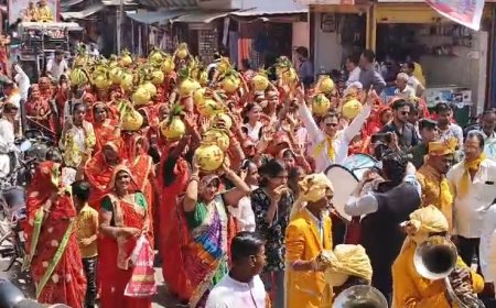 भक्त शिरोमणि मां कर्मा बाई का जयन्ती महोत्सव:साहू समाज राजगढ़ ने  निकाली कलश व शोभायात्रा