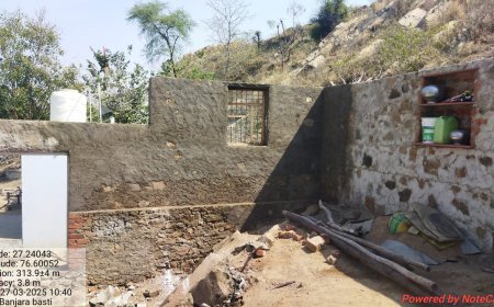 राजगढ़ क्षेत्रीय वन विभाग के अधीनस्थ वन क्षेत्र की भूमि पर हो रहे अवैध निर्माण को रोक कर किया पांबद